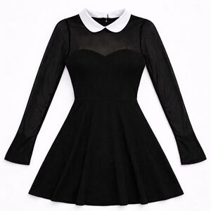 Current Mood Goth Punk Mesh Dolls Kill Babydoll Dress NWT
